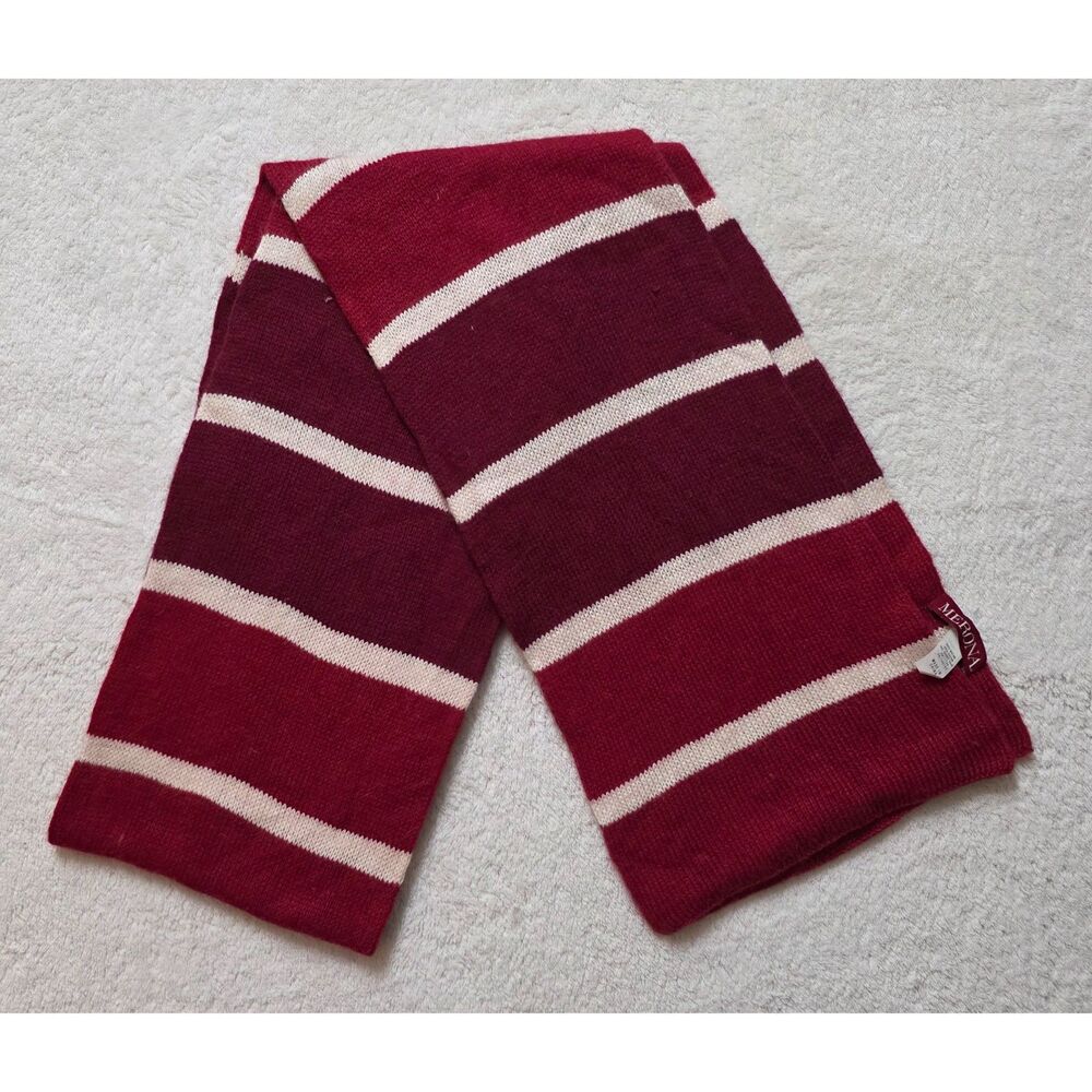 MERONA Striped Red & White Scarf